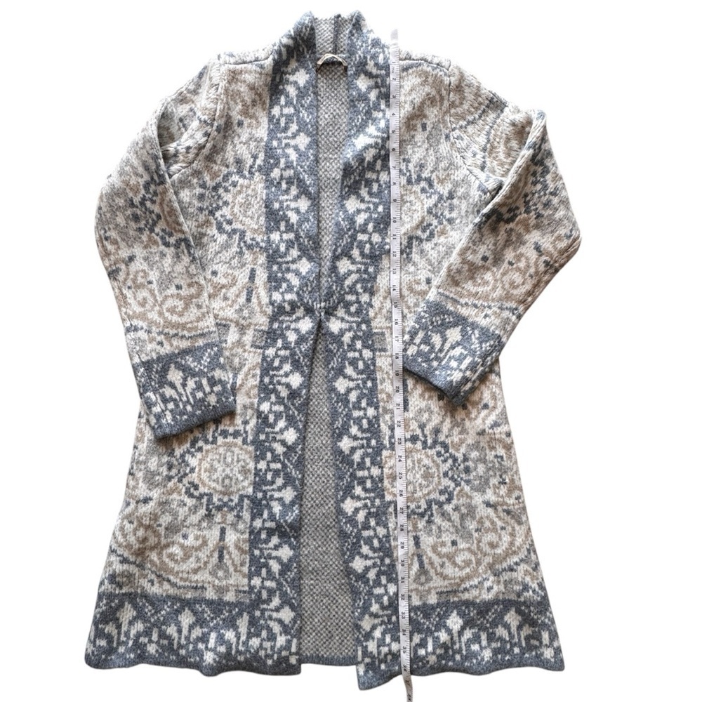 Soft Surroundings Barra Wool Cardigan Size Sm Medallion Fair Isles Cottagecore - Picture 4 of 11